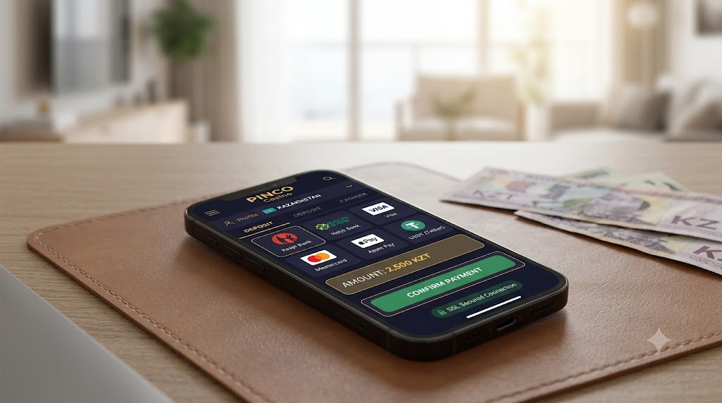 Касса PINCO Casino с оплатой в тенге через Kaspi и Halyk Bank